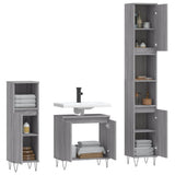 3 Piece Bathroom Cabinet Set Grey Sonoma Engineered Wood 3187795