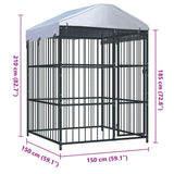 Outdoor Dog Kennel with Roof 150x150x210 cm 145760