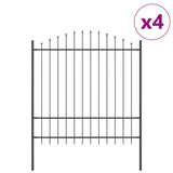 Garden Fence Grey 680 x 175 cm Powder-Coated Steel 3360110