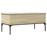 ZNTS Coffee Table Sonoma Oak 100x50x45 cm Engineered Wood and Metal 845412