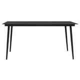7 Piece Garden Dining Set Black PVC Rattan 3060270