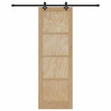 Sliding Door Manual Natural and black 78 x 232 cm 3333530