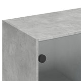 Bookcase with Doors Concrete Grey 136x37x142 cm Engineered Wood 3206527