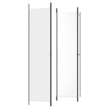 4-Panel Room Divider White 200x220 cm Fabric 350198