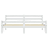 Bed Frame White Solid pinewood, plywood 160x200 cm Durable 322072
