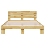 Bed Frame with Headboard without Mattress 140x190 cm Solid Wood Oak 3324137