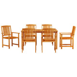 Garden Dining Set 7 pcs Brown Solid Acacia Wood 3375679
