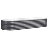Garden Raised Bed Galvanised Steel 224x80x36 cm Anthracite 318921