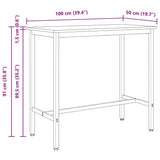 Table Natural 100 x 50 x 91 cm Engineered Wood and Steel 873780