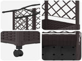 Raised Bed with Trellis and Roof Brown 163 x 40 x 144 cm PP 3423108