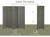 4-Panel Room Dividers, Wave Fibre Freestanding Folding Privacy Screen Panels, Partition Wall Divider T3398P344649