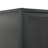 Highboard Anthracite 80x35x135 cm Steel and Tempered Glass 335885