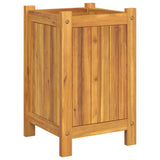 Garden Planter with Liner 31x31x50 cm Solid Wood Acacia 366430