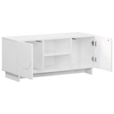 TV Stand 90 x 34.5 x 40 cm High Gloss White Engineered Wood 8011481