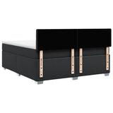 Box Spring Bed with Mattress Black 200x200 cm Faux Leather 3286136