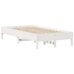 Bed Frame without Mattress White 75x190 cm Small Single Solid Wood Pine 3306172