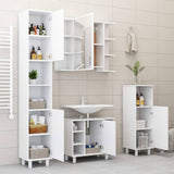 Bathroom Mirror Cabinet White 80x20.5x64 cm Engineered Wood 802606