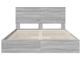 Storage Bed Grey Sonoma 135 x 190 cm Engineered Wood 3409564
