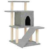 Cat Tree with Sisal Scratching Posts Light Grey 97 cm 172098