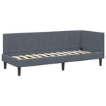 Corner Bed Frame with Headboard Dark grey 80 x 200 cm Velvet 42016329