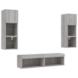 6 Piece TV Wall Units with LED Grey Sonoma Engineered Wood 3216620