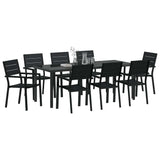 Garden Dining Set 9 pcs Black Powder-Coated Steel 3379148