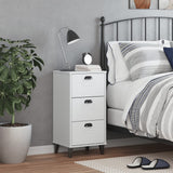 ZNTS Bedside Cabinet VIKEN White Solid Wood Pine 374917