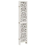 Room Divider 6 Panels White Solid Wood Paulownia 358747