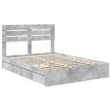 Storage Bed Concrete Grey 160 x 200 cm Engineered Wood 3411556