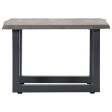 Coffee Table with Live Edges Grey 60x60x40 cm Solid Acacia Wood 247827