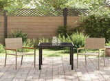 Garden Dining Set with Cushion 3 pcs Beige Poly Rattan 3379716