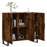 Sideboard Smoked Oak 90x34x80 cm Engineered Wood 828137
