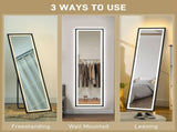 150 x 40cm Full Length Mirror, with Adjustable Lights - Black T3398P343366
