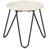 Coffee Table White 40x40x40 cm Real Stone with Marble Texture 286443