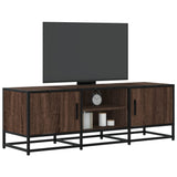TV Cabinet Brown Oak 120x35x41 cm Engineered Wood and Metal 848843