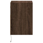 ZNTS Wall-mounted Bedside Cabinet with LED Lights Brown Oak 3307987