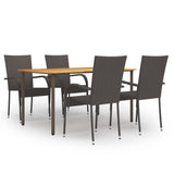Dining Set Brown Solid Acacia wood 150 cm x 90 cm x 72 cm 3072491