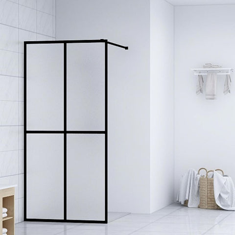 Walk-in Shower Screen Frosted Tempered Glass 100x195 cm 145691