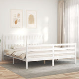 Bed Frame without Mattress White Super King Size Solid Wood 3194327