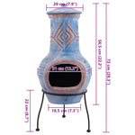 ZNTS RedFire Fireplace Colima Clay Sea Blue/Red 86031 411832