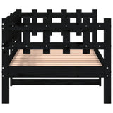 Day Bed without Mattress Black 90x200 cm Solid Wood Pine 840381
