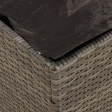 Cushion Box with Storage Grey 50 x 50 x 50 cm Poly Rattan 365410
