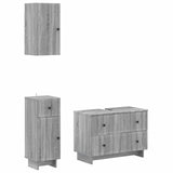 3 Piece Bathroom Cabinet Set EDE Grey Sonoma Engineered Wood 3417744