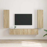 TV Wall Cabinet 2 pcs Sonoma 30 x 31 x 100 cm Engineered Wood 892314