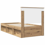 Bed Frame Artisian Oak 90 x 190 cm Solid Pine Wood 3409407