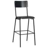 ZNTS Bar Chairs 4 pcs Black Solid Plywood Steel 3054566