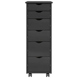 Rolling Cabinet Grey 34 x 39 x 93.5 cm Solid Pine Wood 42028366