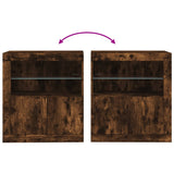 Sideboard with LED Lights Smoked Oak 60.5x37x67 cm 836620