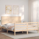 Bed Frame without Mattress King Size Solid Wood 3195226