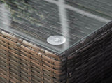 PE Rattan Garden Coffee Table with Glass Table Top - Brown T3398P314696